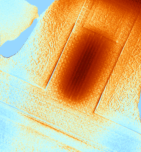 FMI image of heat dissapation in a metal 2 electromigration test structure. (Photo courtesy Sandia Labs.).