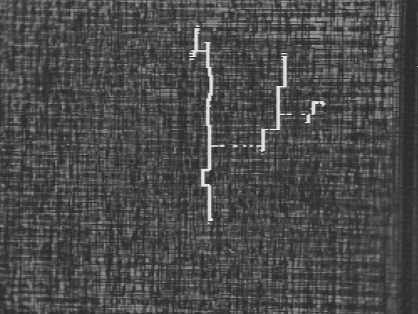 CIVA image (medium magnification) localizing open interconnect on 1.0mm ASIC IC (Photo courtesy Sandia National Labs).