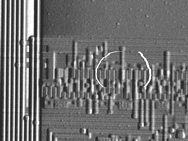 CIVA image (high magnification) of contact shown in Photo 5 at 90° different rotation (Photo courtesy Sandia National Labs).