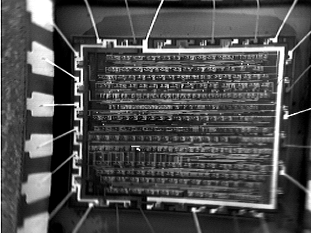 CIVA image (low magnification) at 300eV on a depassivated IC (Photo courtesy Sandia National Labs).