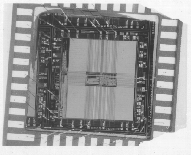 Photograph of an IC with the wrong number of bond wires. (Photo courtesy Sandia Labs).